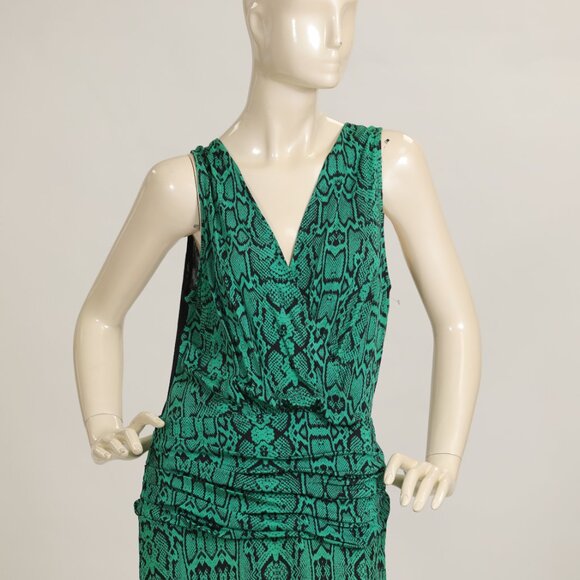 Vix Paula Hermanny SPHINX Green Snakeskin Neck Maxi Dress Size LARGE - Picture 6 of 7